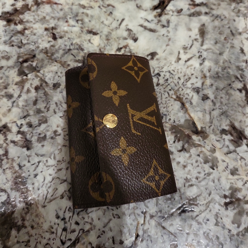 Louis Vuitton Brown and Gold Monogram Key Pouch
